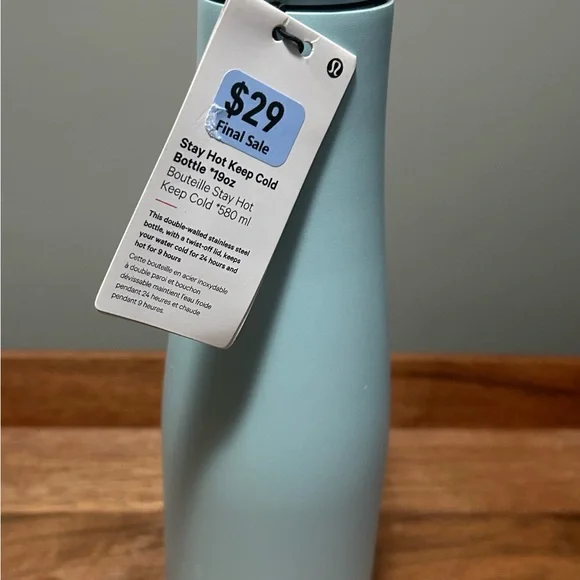 Pastel Blue Insulated Water Bottle with Tapered Design - Picture 3 of 5